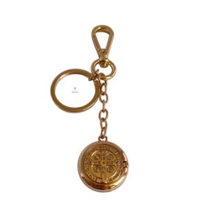 Chaveiro Relicário São Bento Dourado